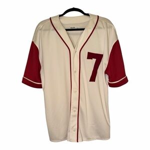 Hollister Women's Cream and Red Jersey Top